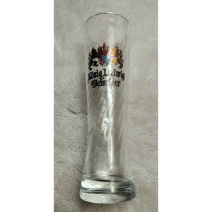 Konig Ludwig Weissbier Tall Beer Glass 0.5L Bavaria Germany Crest